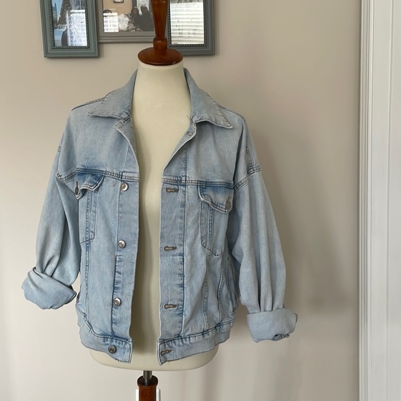 H&M Jackets & Coats Hm Oversized Denim Jacket Poshmark
